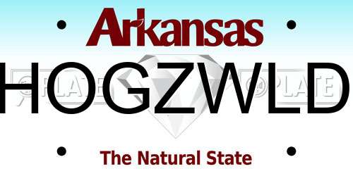 HOGZWLD Arkansas License Plate