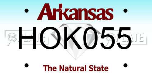 HOK055 Arkansas License Plate