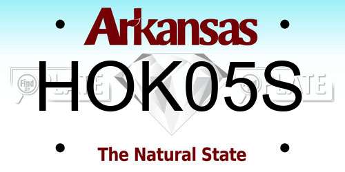 HOK05S Arkansas License Plate