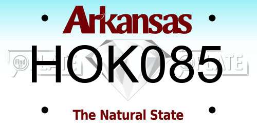 HOK085 Arkansas License Plate