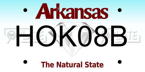 HOK08B Arkansas License Plate