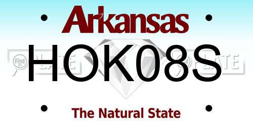 HOK08S Arkansas License Plate