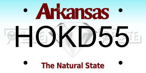 HOKD55 Arkansas License Plate