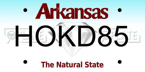 HOKD85 Arkansas License Plate