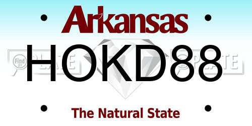 HOKD88 Arkansas License Plate