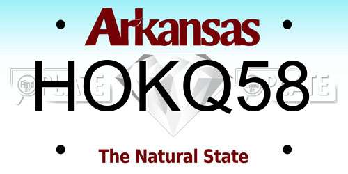 HOKQ58 Arkansas License Plate
