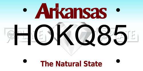 HOKQ85 Arkansas License Plate