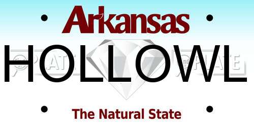 HOLLOWL Arkansas License Plate