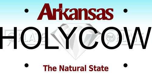 HOLYCOW Arkansas License Plate