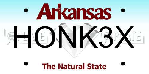 HONK3X Arkansas License Plate