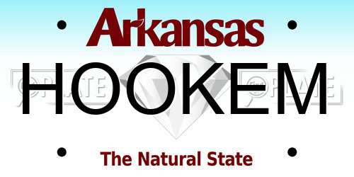 HOOKEM Arkansas License Plate