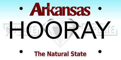 HOORAY Arkansas License Plate