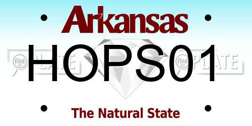 HOPS01 Arkansas License Plate