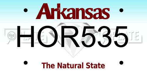 HOR535 Arkansas License Plate