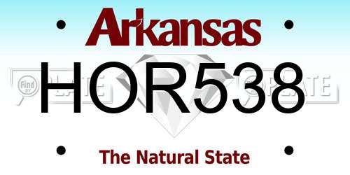 HOR538 Arkansas License Plate