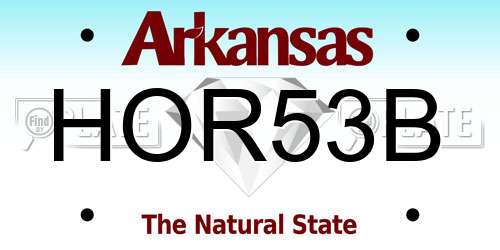 HOR53B Arkansas License Plate