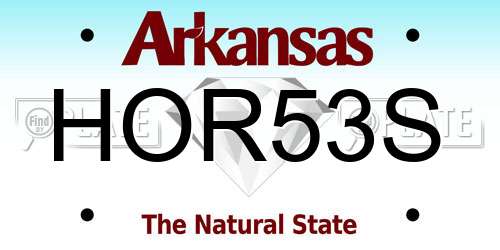 HOR53S Arkansas License Plate
