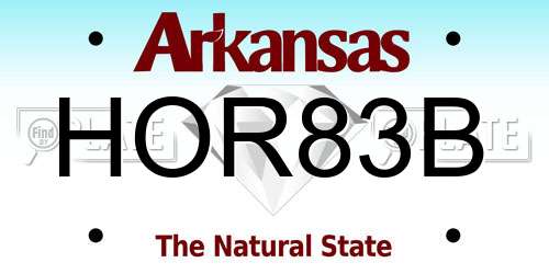 HOR83B Arkansas License Plate