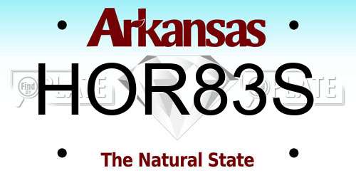 HOR83S Arkansas License Plate