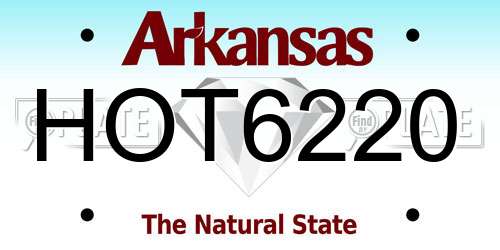 HOT6220 Arkansas License Plate