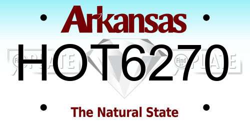 HOT6270 Arkansas License Plate