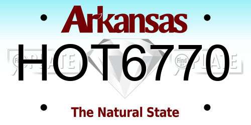 HOT6770 Arkansas License Plate
