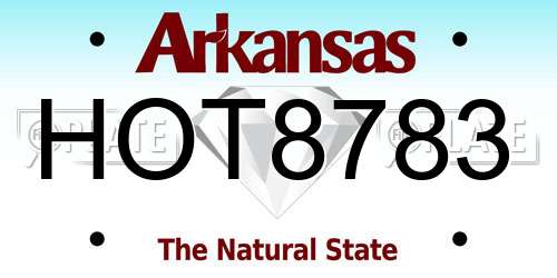 HOT8783 Arkansas License Plate