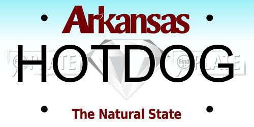 HOTDOG Arkansas License Plate