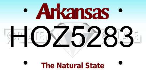HOZ5283 Arkansas License Plate