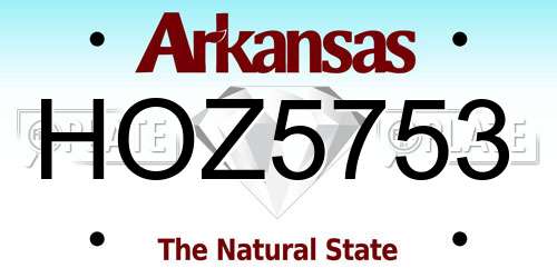 HOZ5753 Arkansas License Plate