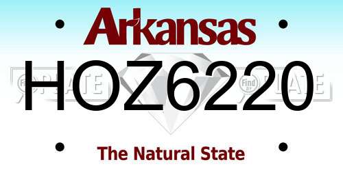HOZ6220 Arkansas License Plate