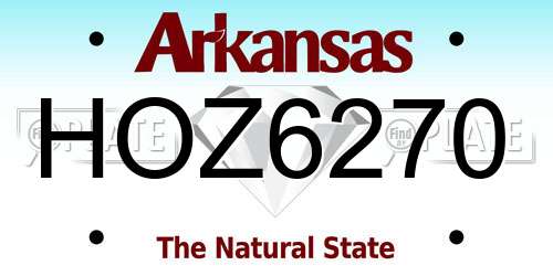 HOZ6270 Arkansas License Plate