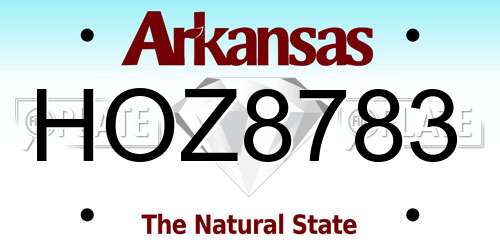 HOZ8783 Arkansas License Plate