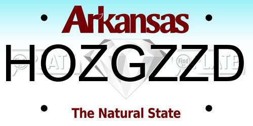HOZGZZD Arkansas License Plate