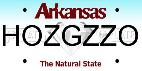 HOZGZZO Arkansas License Plate
