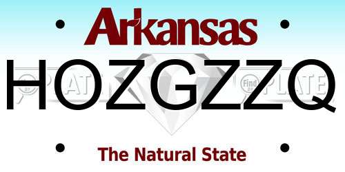 HOZGZZQ Arkansas License Plate