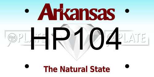 HP104 Arkansas License Plate