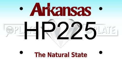 HP225 Arkansas License Plate