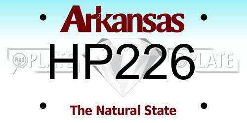 HP226 Arkansas License Plate