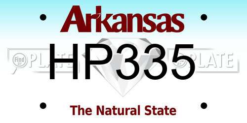 HP335 Arkansas License Plate