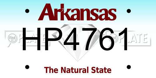 HP4761 Arkansas License Plate