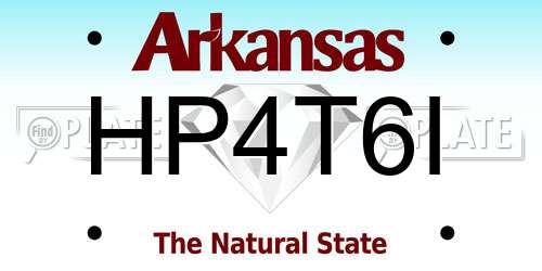 HP4T6I Arkansas License Plate