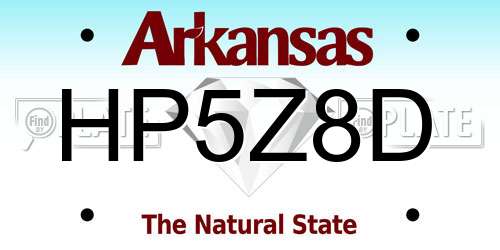 HP5Z8D Arkansas License Plate
