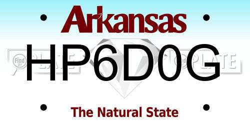 HP6D0G Arkansas License Plate
