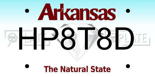 HP8T8D Arkansas License Plate