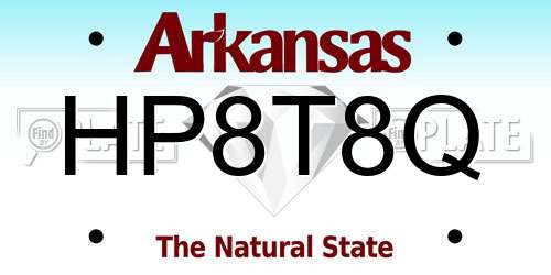 HP8T8Q Arkansas License Plate