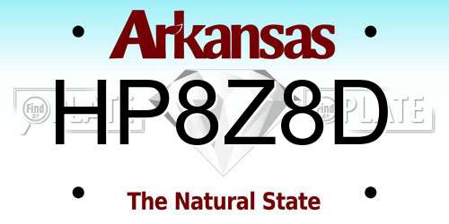 HP8Z8D Arkansas License Plate