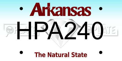 HPA240 Arkansas License Plate