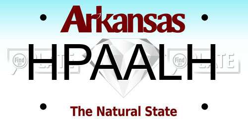 HPAALH Arkansas License Plate