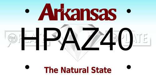 HPAZ40 Arkansas License Plate